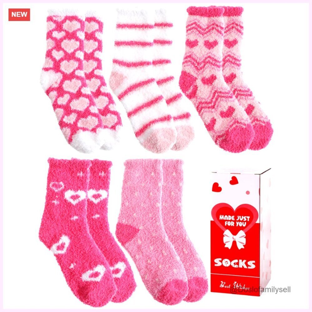 Fuzzy Plush Fleece Slipper Socks Warm Cozy Winter Sleep Thick Soft